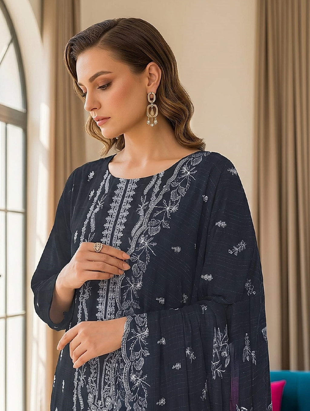 Abeer عبیر — 3-Piece Unstitched Embroidered Lawn Collection with Chiffon Dupatta