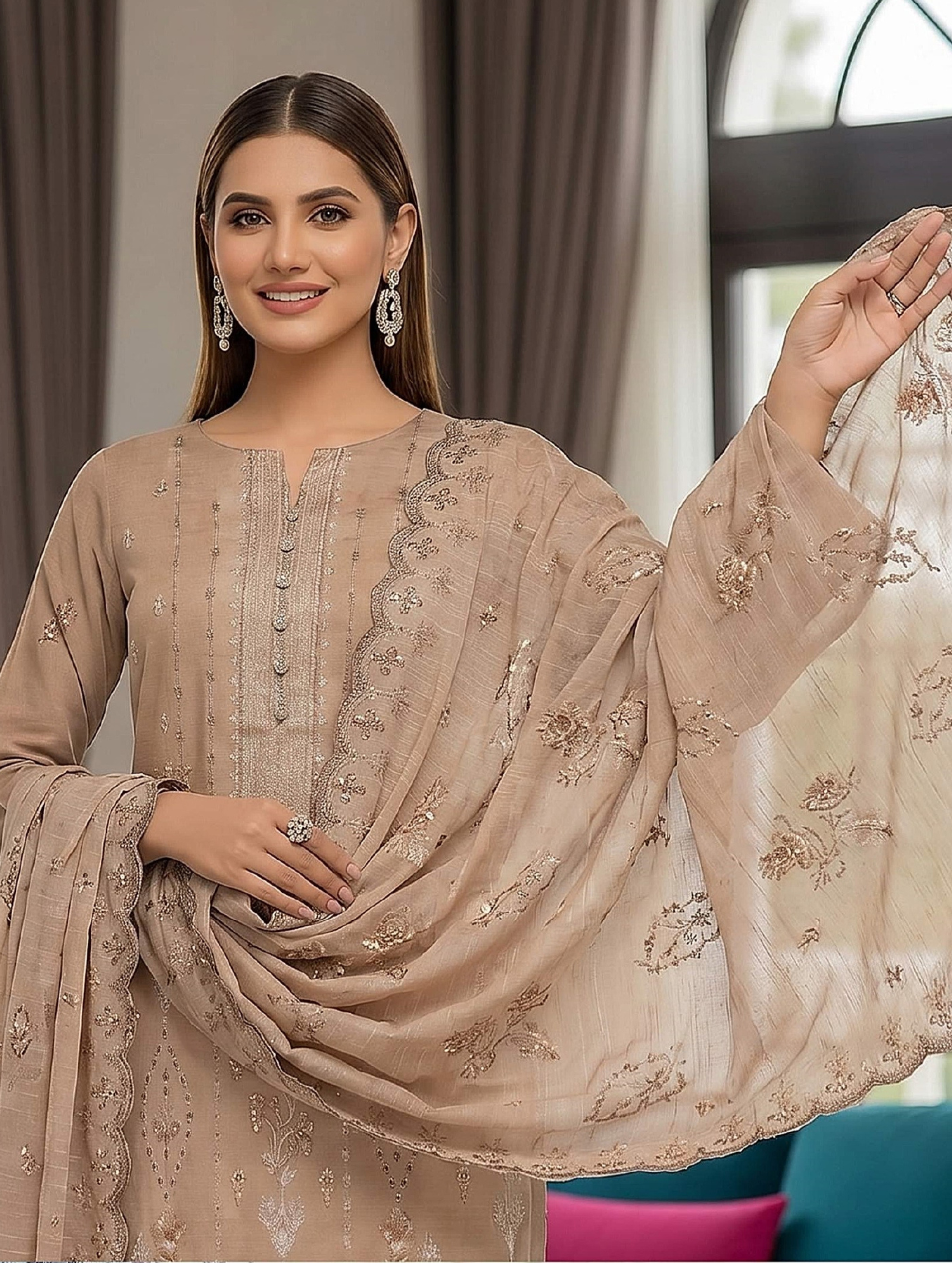 Abeer عبیر — 3-Piece Unstitched Embroidered Lawn Collection with Chiffon Dupatta