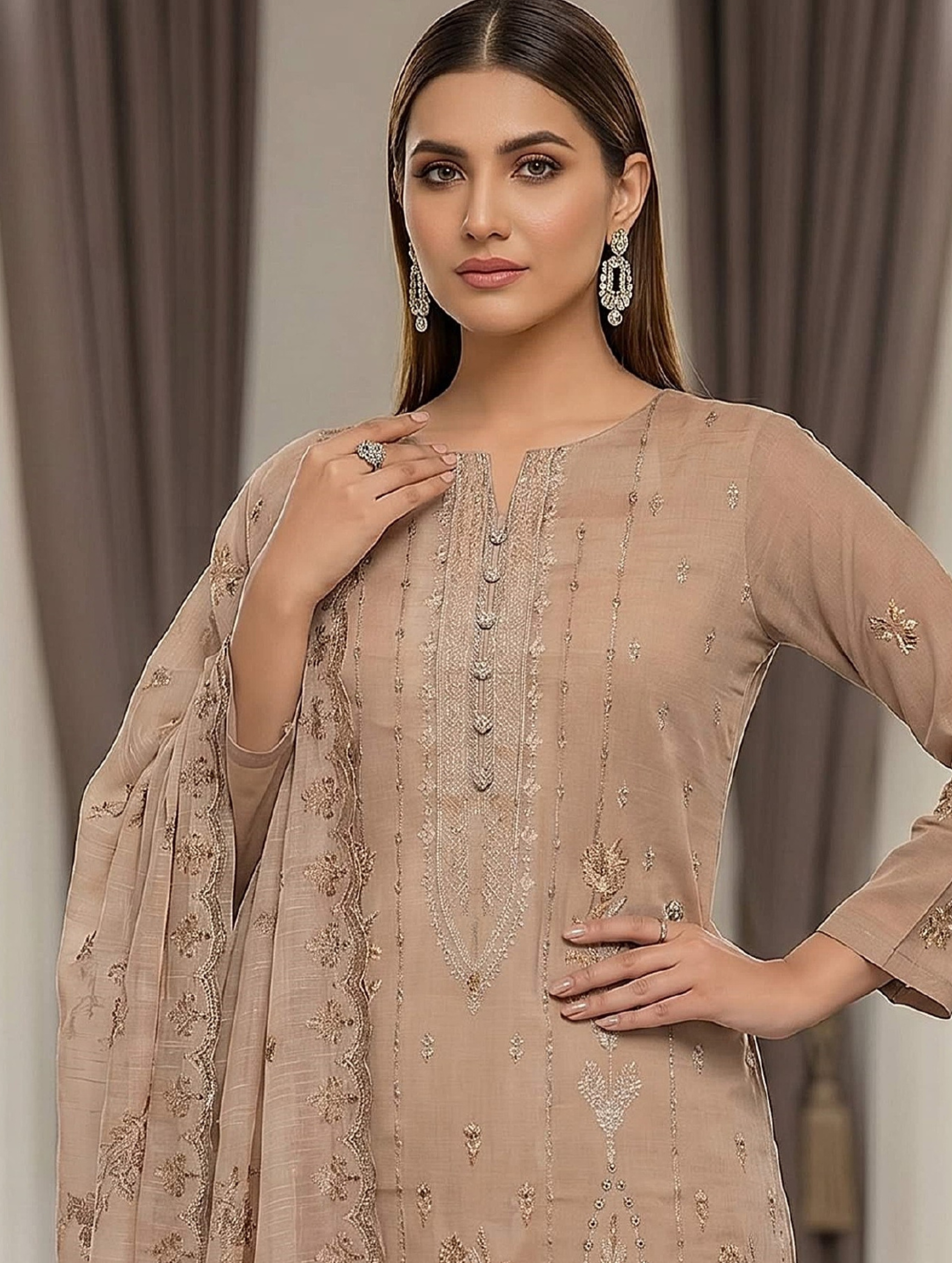 Abeer عبیر — 3-Piece Unstitched Embroidered Lawn Collection with Chiffon Dupatta