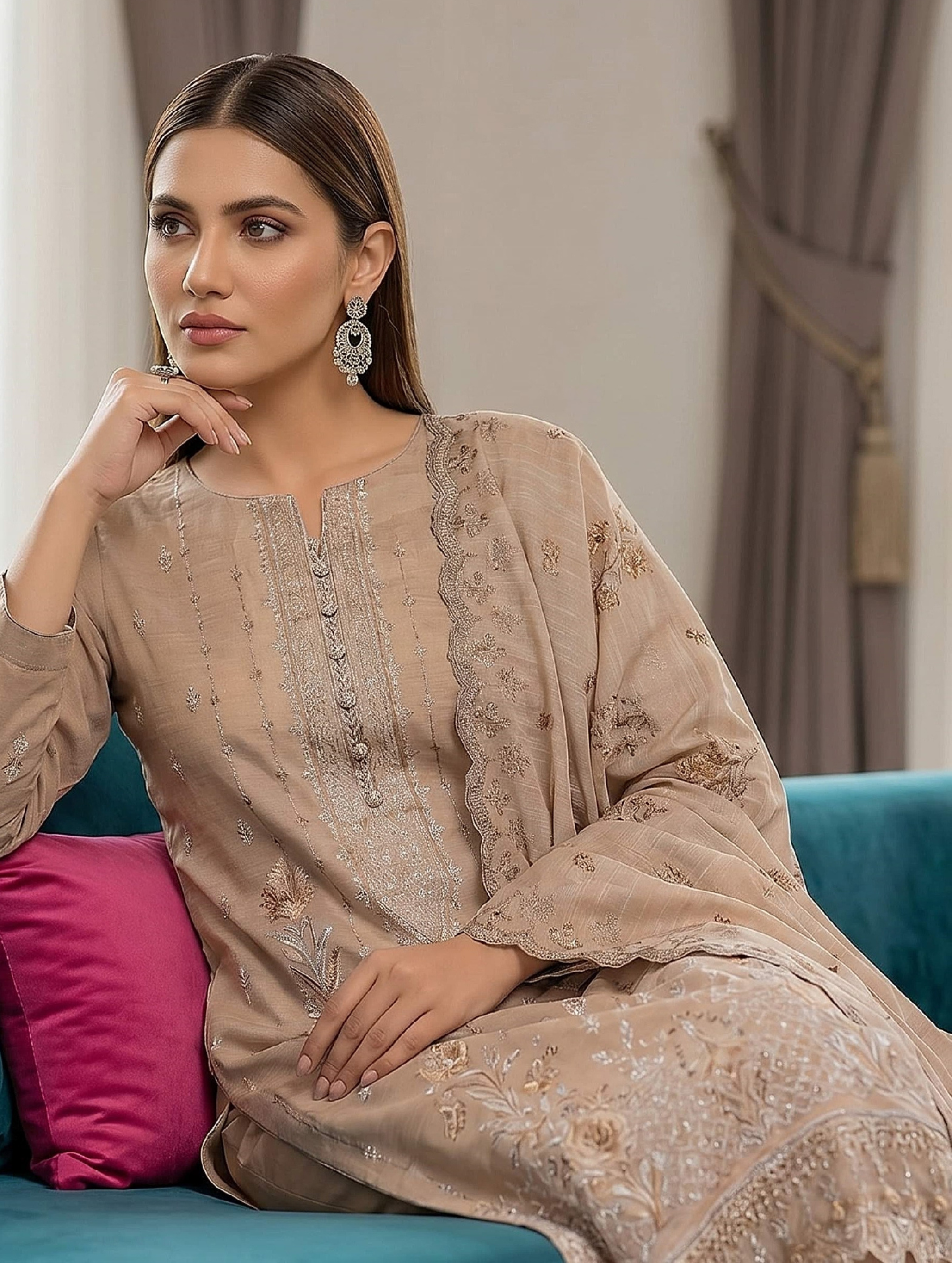 Abeer عبیر — 3-Piece Unstitched Embroidered Lawn Collection with Chiffon Dupatta