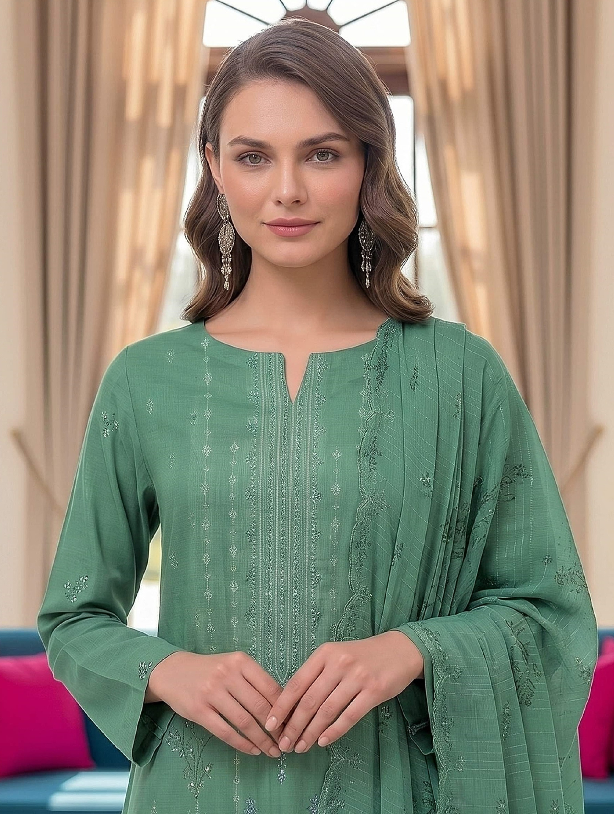 Abeer عبیر — 3-Piece Unstitched Embroidered Lawn Collection with Chiffon Dupatta
