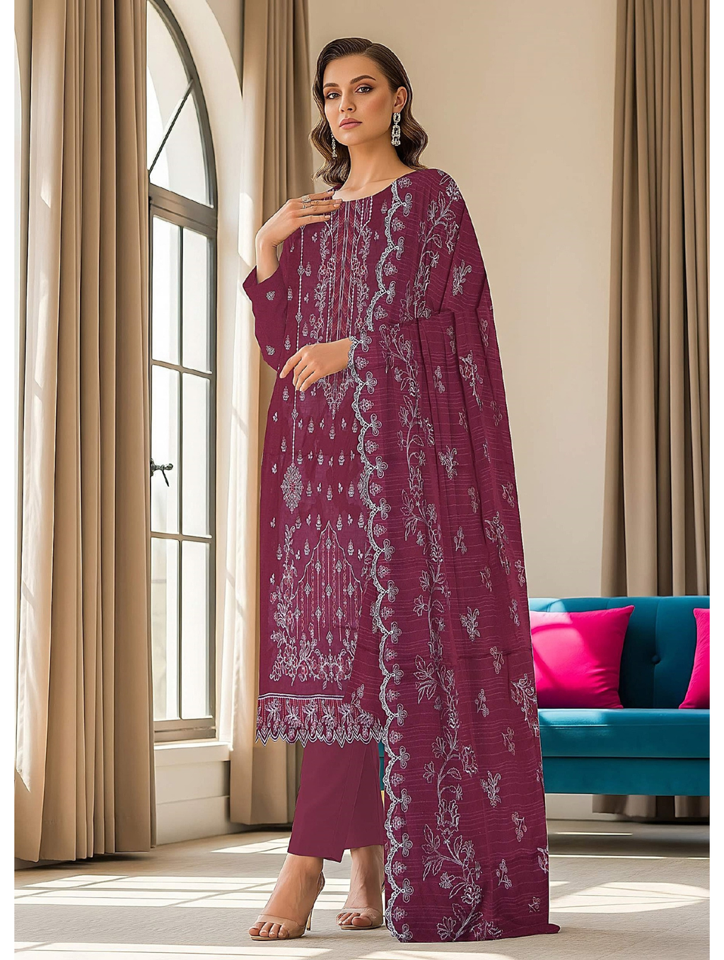 Abeer عبیر — 3-Piece Unstitched Embroidered Lawn Collection with Chiffon Dupatta