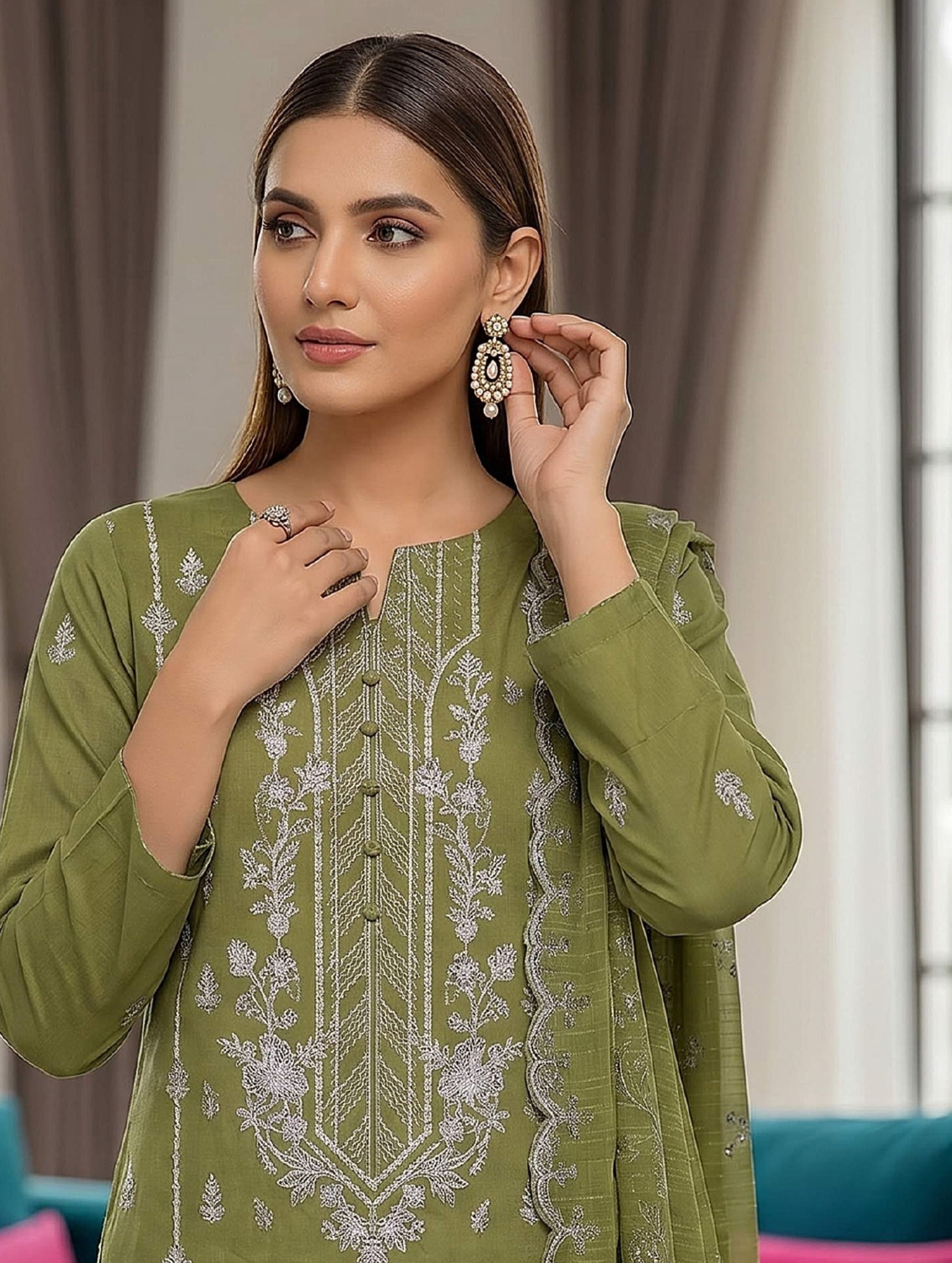 Abeer عبیر — 3-Piece Unstitched Embroidered Lawn Collection with Chiffon Dupatta