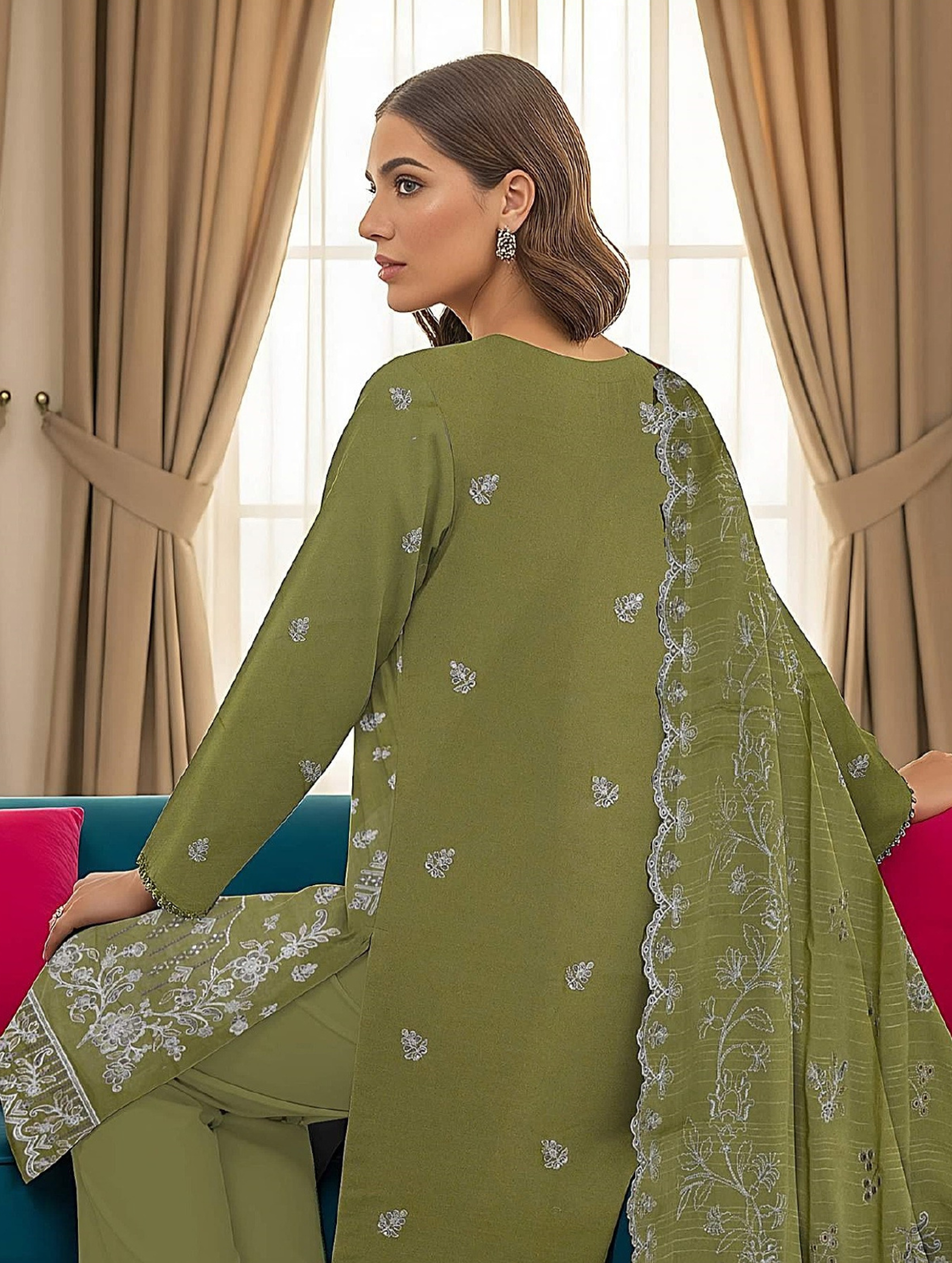 Abeer عبیر — 3-Piece Unstitched Embroidered Lawn Collection with Chiffon Dupatta
