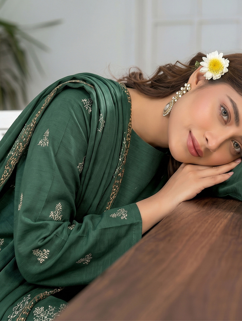 Elegant by Naubahar | Women's Embroidered Lawn 3-Piece Suit | Dyed Lawn Shirt, Crinkle Chiffon Dupatta & Cambric Trouser