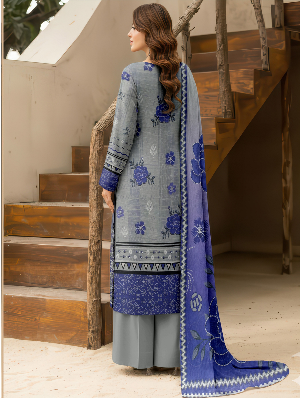Dark Bloom — 3-Piece Unstitched Embroidered Lawn Collection with Premium Voile Dupatta