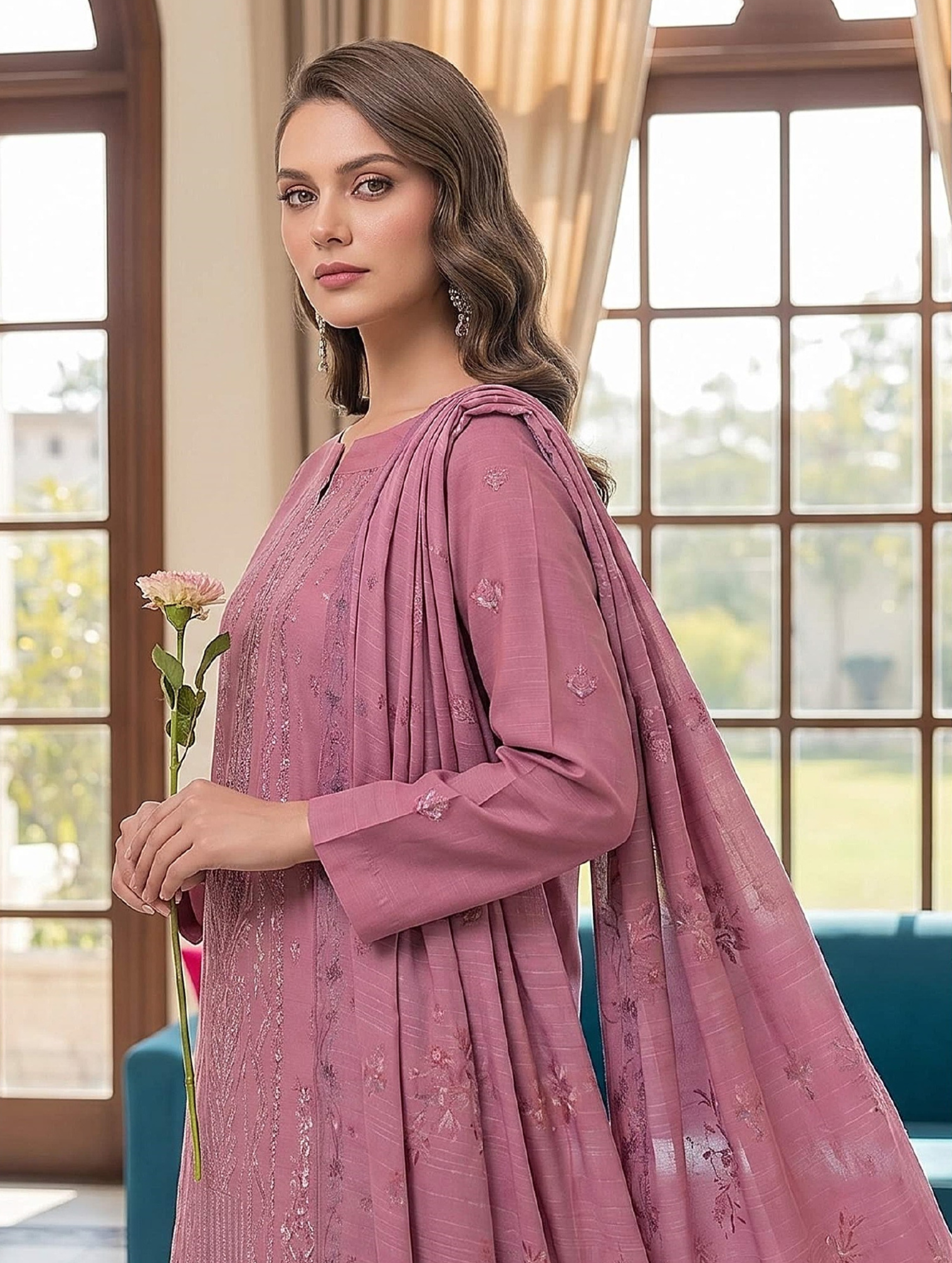 Abeer عبیر — 3-Piece Unstitched Embroidered Lawn Collection with Chiffon Dupatta
