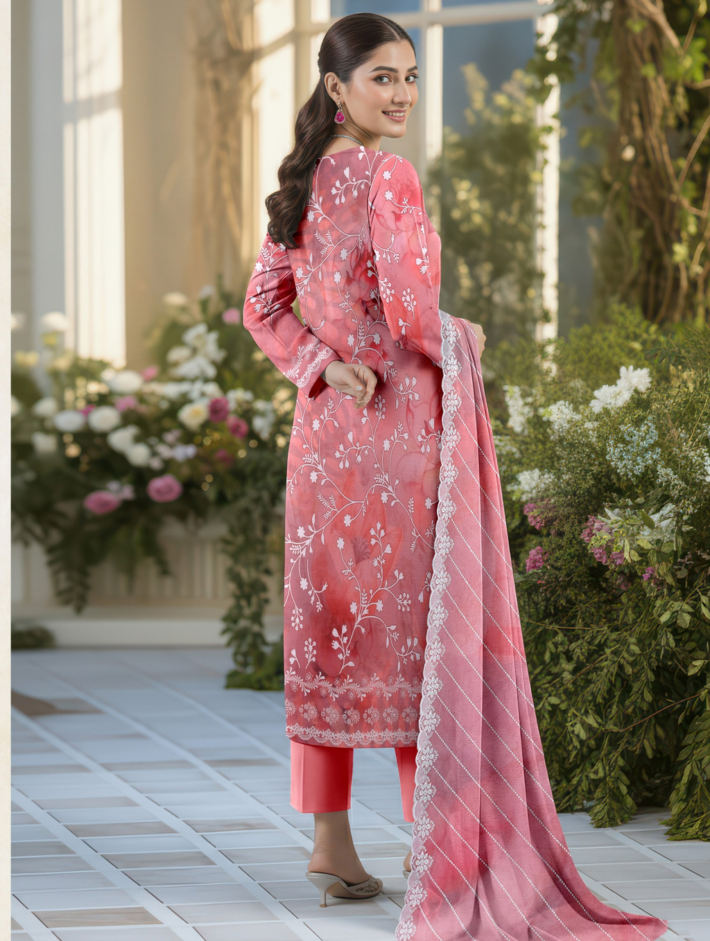 Masakali by Naubahar | Printed Lawn 3-Piece Suit | Printed Lawn Shirt, Embroidered Crinkle Chiffon Dupatta & Cambric Trouser