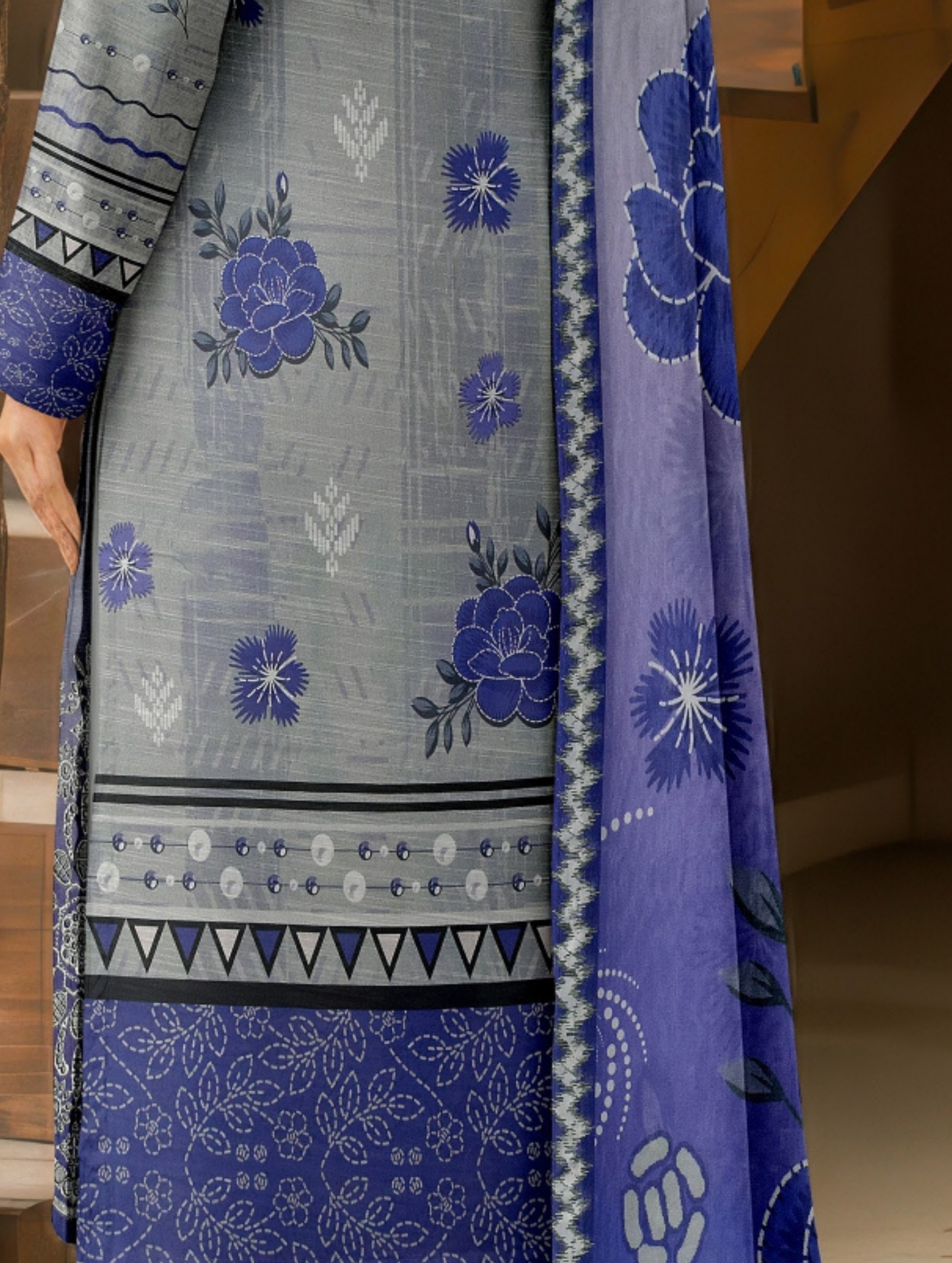 Dark Bloom — 3-Piece Unstitched Embroidered Lawn Collection with Premium Voile Dupatta