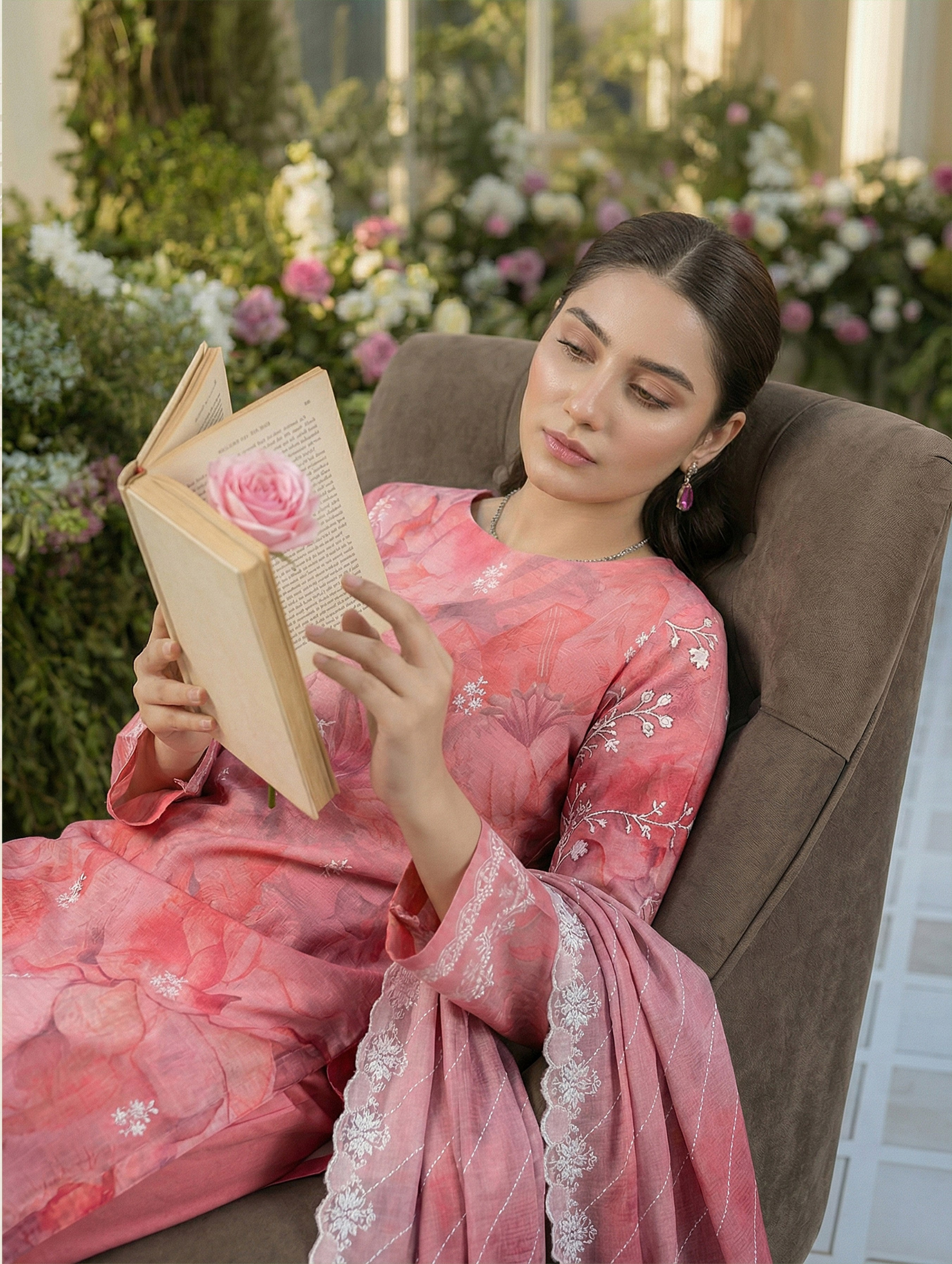 Masakali by Naubahar | Printed Lawn 3-Piece Suit | Printed Lawn Shirt, Embroidered Crinkle Chiffon Dupatta & Cambric Trouser