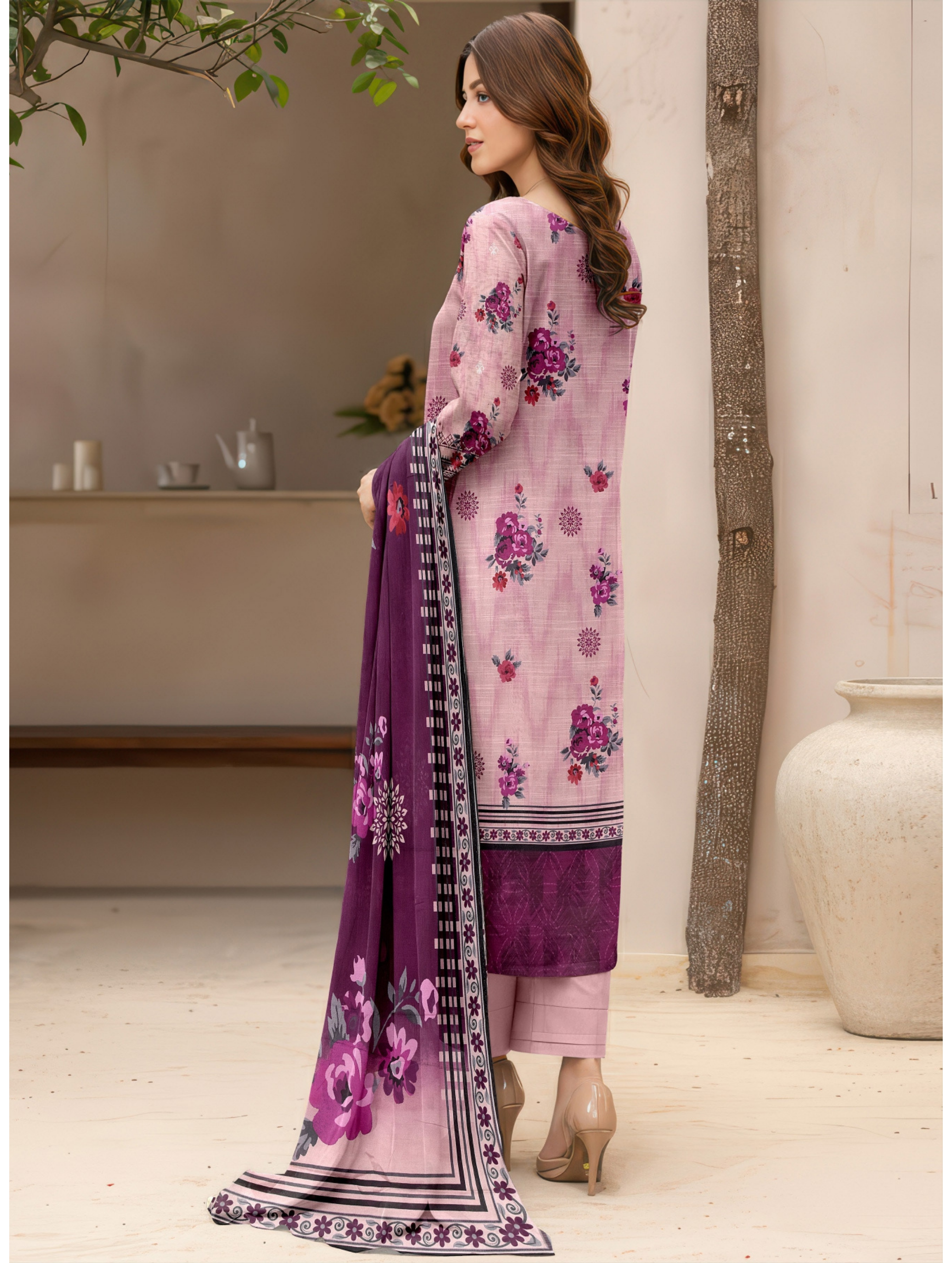 Dark Bloom — 3-Piece Unstitched Embroidered Lawn Collection with Premium Voile Dupatta