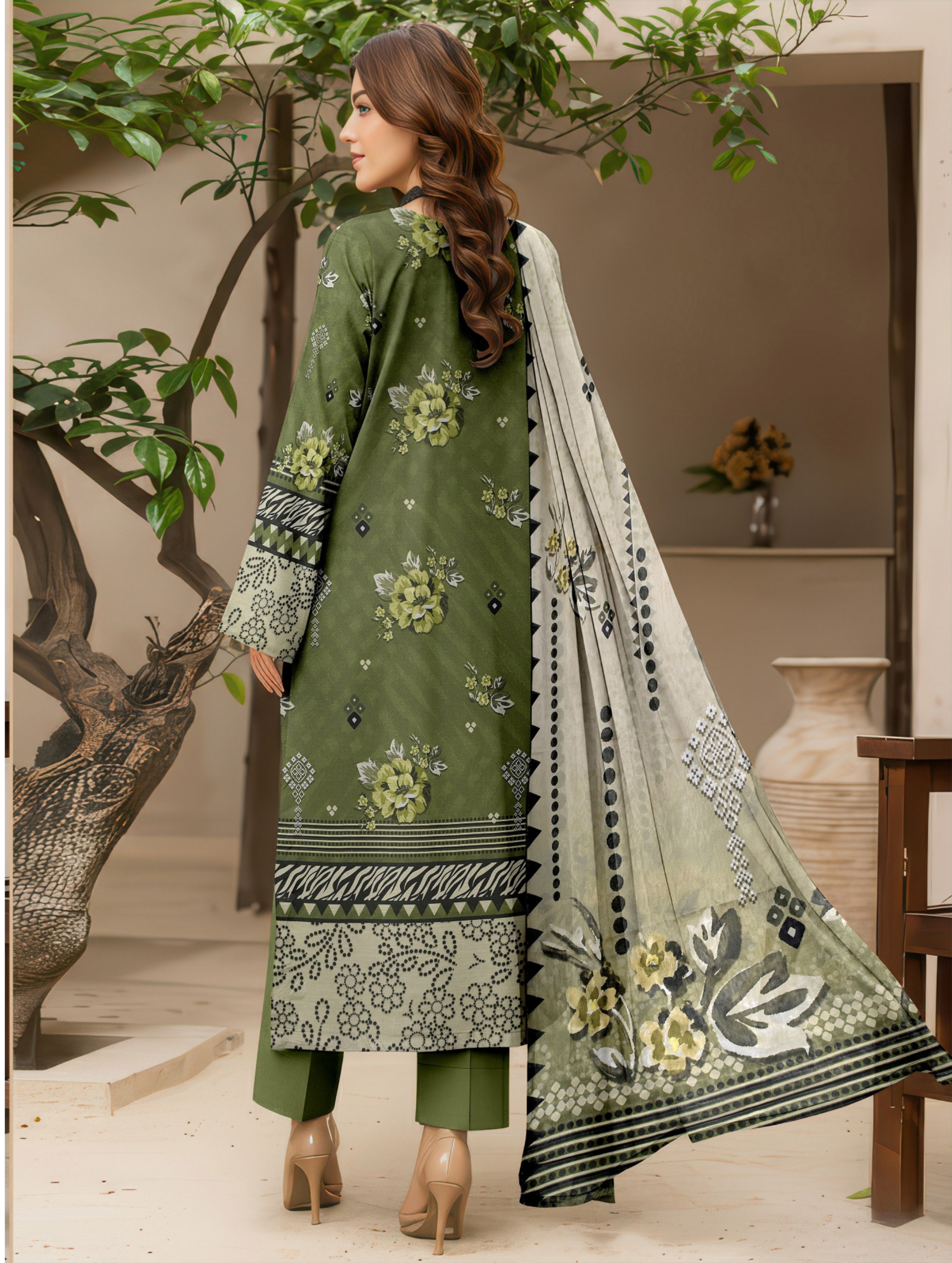 Dark Bloom — 3-Piece Unstitched Embroidered Lawn Collection with Premium Voile Dupatta