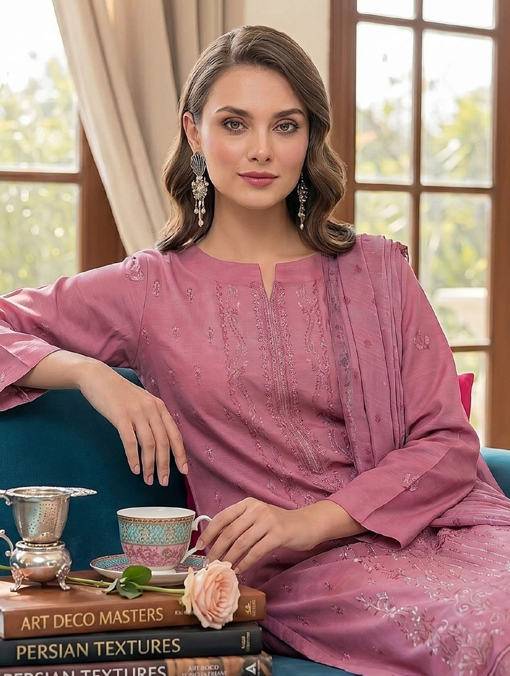 Abeer عبیر — 3-Piece Unstitched Embroidered Lawn Collection with Chiffon Dupatta