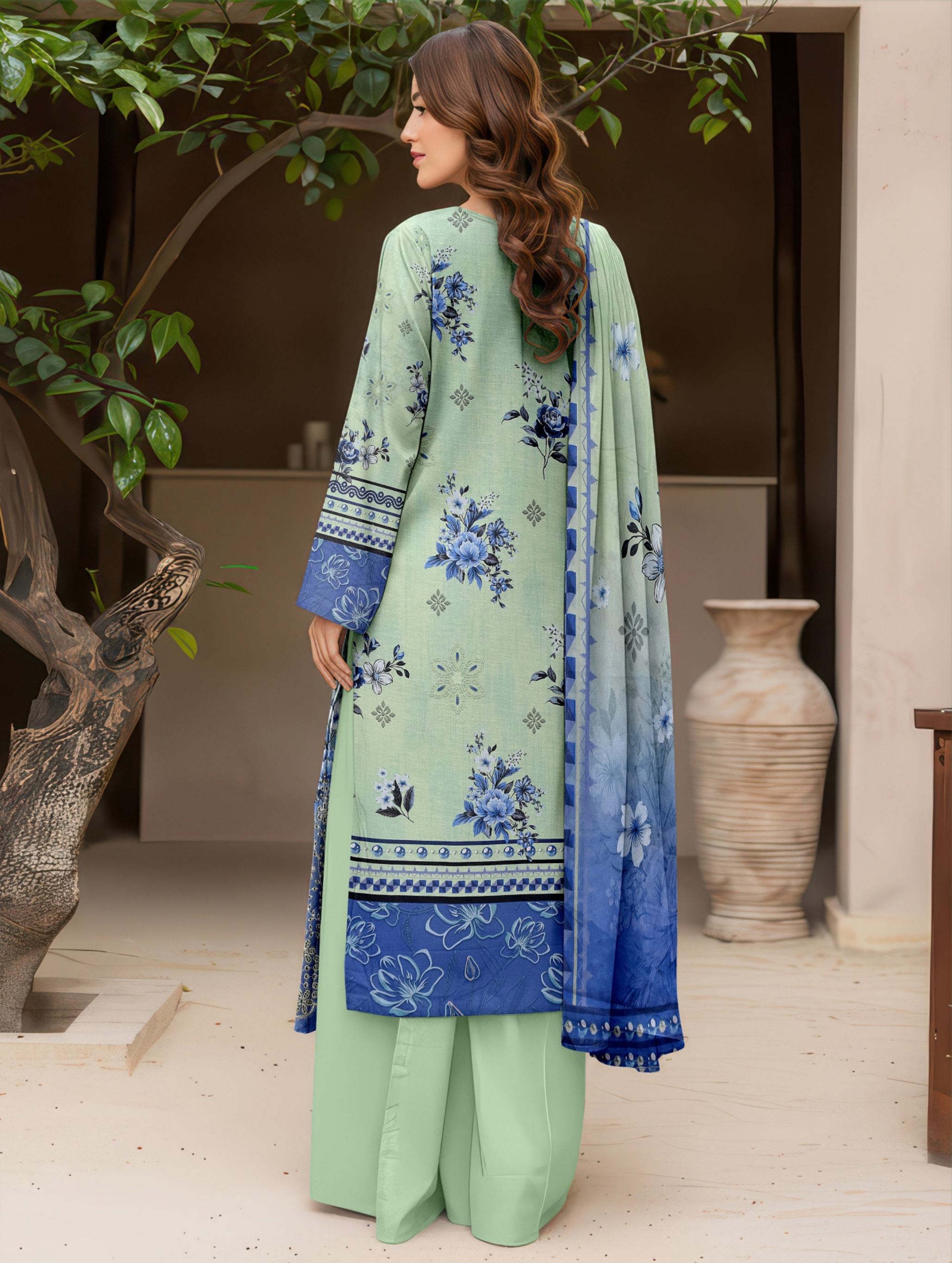 Dark Bloom — 3-Piece Unstitched Embroidered Lawn Collection with Premium Voile Dupatta