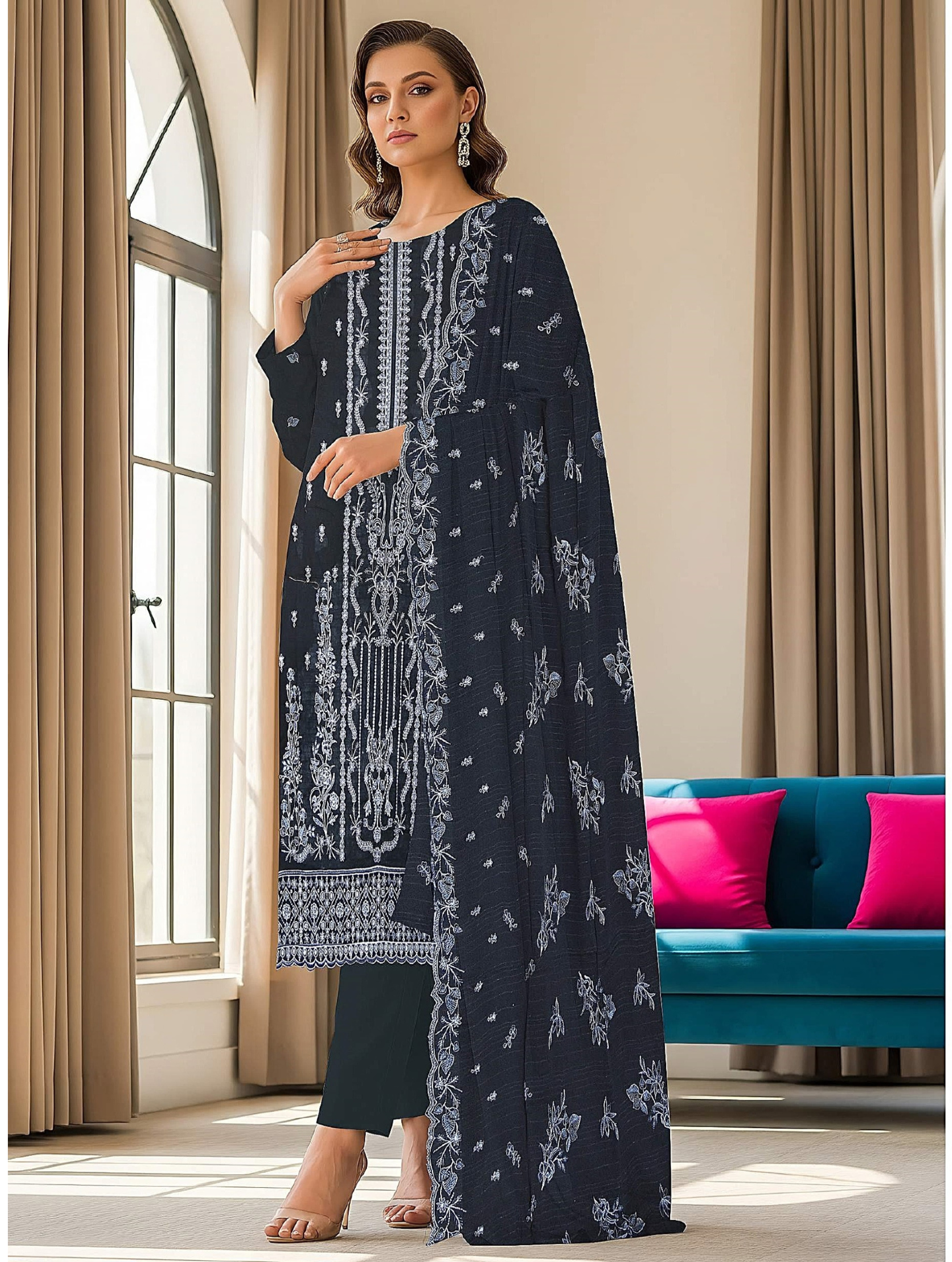 Abeer عبیر — 3-Piece Unstitched Embroidered Lawn Collection with Chiffon Dupatta