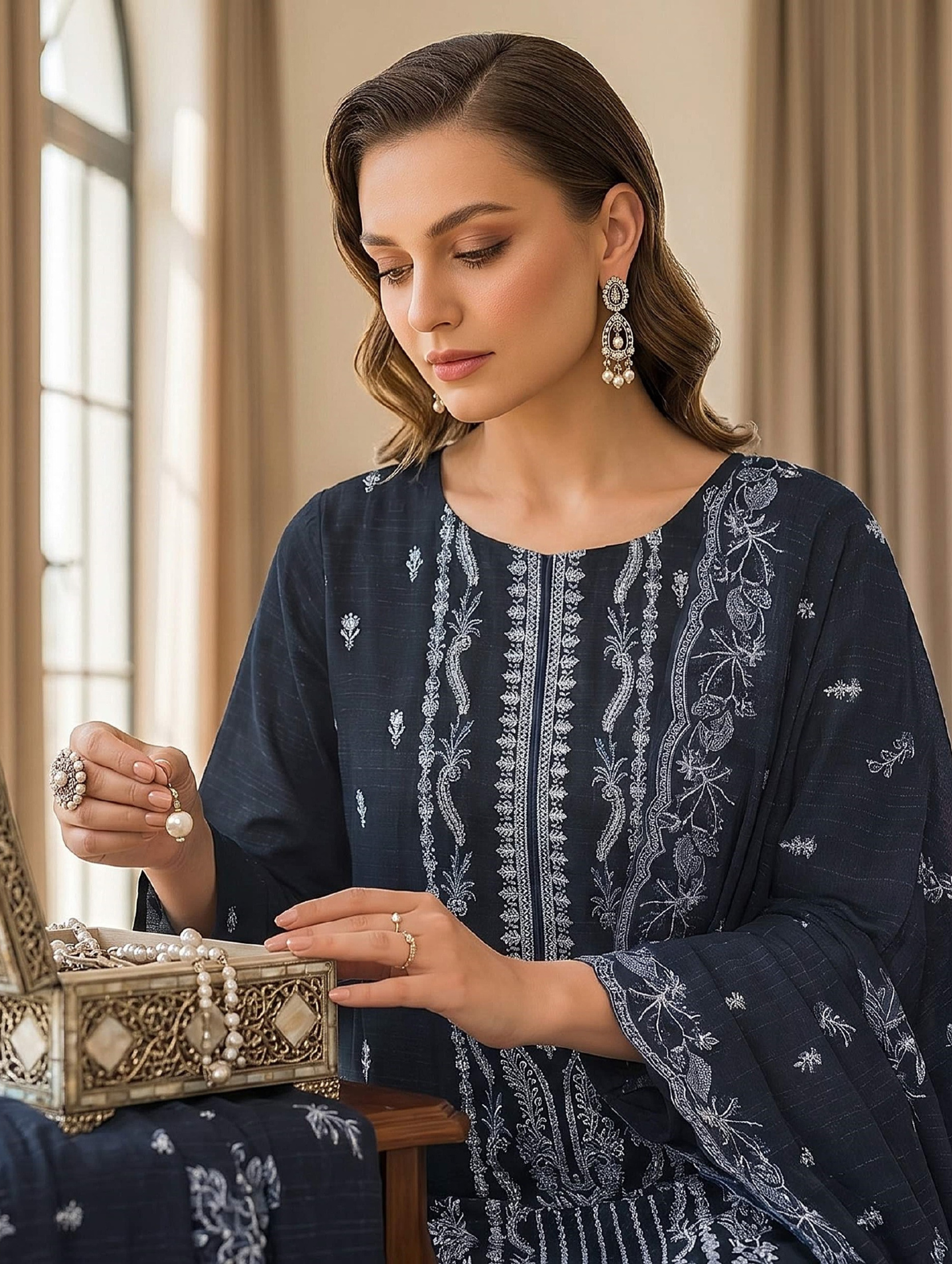 Abeer عبیر — 3-Piece Unstitched Embroidered Lawn Collection with Chiffon Dupatta